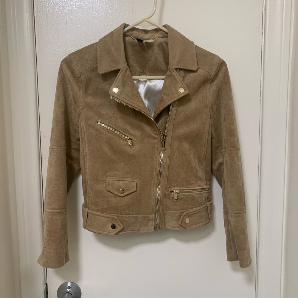 NWOT Tan Suede Moto Style Jacket